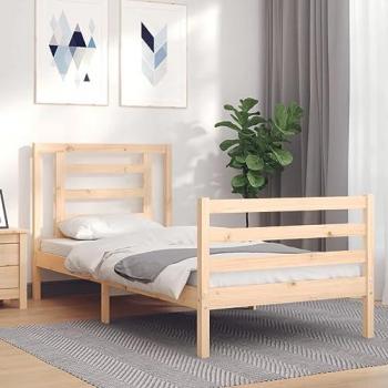 Estructura de cama con cabecero madera maciza 90x200 cm