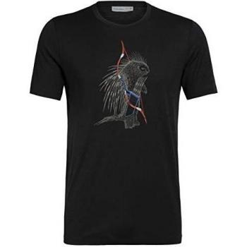 Icebreaker 150 Tech Lite Crewe Otter Paddle - Camiseta de manga corta para hombre, primavera/verano, Estampado., Hombre, color negro, tamaño medium