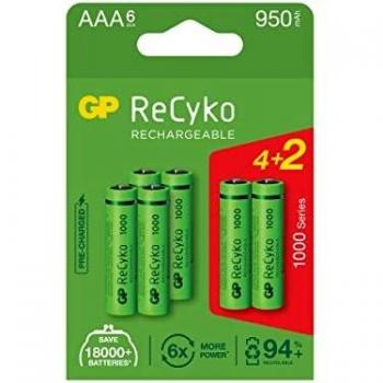 GP ReCyko+ - Pilas Recargables 6 Stück Akku AAA/Micro Verde
