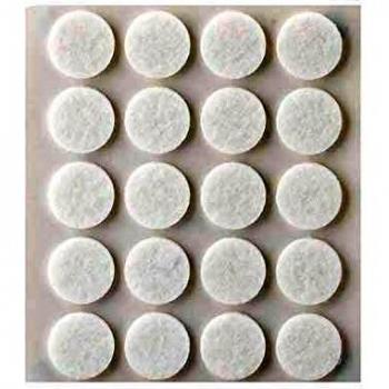 INOFIX 66700 Fieltros Sintéticos Adhesivos Plasfix, Paquete de 20 Unidades, Blanco, 17 Mm