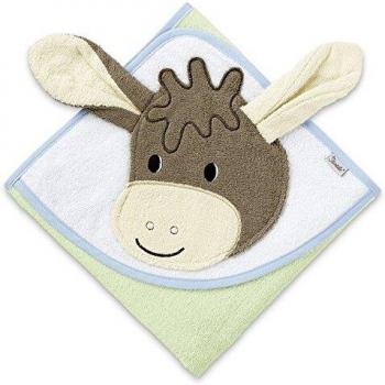 Sterntaler Toalla de baño con capucha Emmi, Edad: a partir de 0 meses, 80 x 80 cm, Blanco/Verde