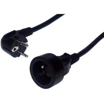 MCL Power - Cable Schuko M/F, 5m, 250V, 10A, Negro