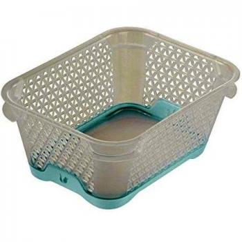 keeeper Mini cesta antideslizante, DIN A7, 16 x 12 x 7 cm, Jonas, transparente azul