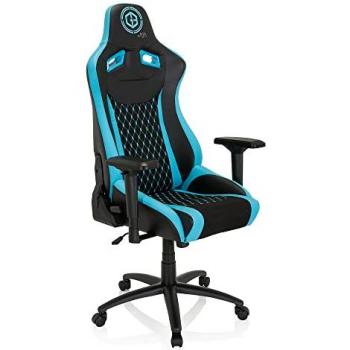 Silla Gaming GAMEBREAKER SX 04 - Tela/Cuero Sintético Negro/Turquesa, Altura Ajustable con Reposabrazos