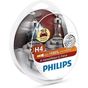 PHILIPS H4 X-tremeVision G-fore - Bombillas halógenas para faros delanteros de coche
