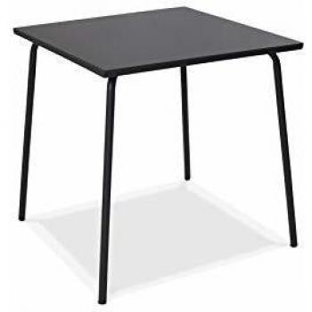 Mesa de jardín cuadrada de metal antracita Oviala Palavas