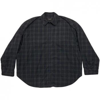 Balenciaga Men's Checked Flannel Shirt in Grey | Size Medium | 751728TOM172952