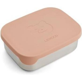 Caja de Almuerzo Arthur Oso Rosa Dividida en Acero Inoxidable