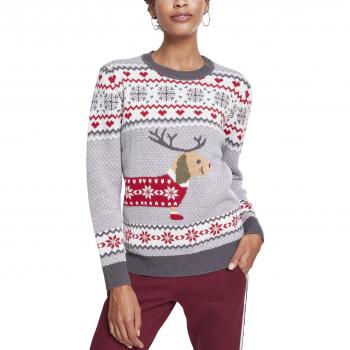 Urban Classics Ladies Sausage Dog Christmas Sweater suéter, Multicolor