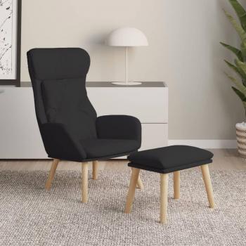 Sillón de Relax Día y Noche con Taburete en Tela Negra