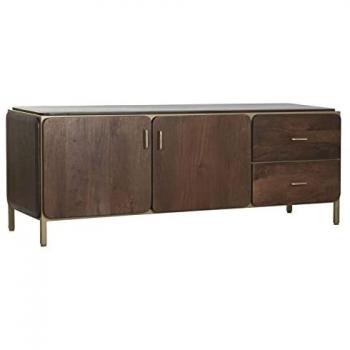 Mueble de TV DKD Home Decor Marrón Acero Madera de Mango 140x40x48 cm