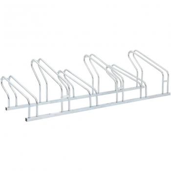 Soporte para 6 bicicletas autoportante de piso en acero galvanizado Bis Vidaxl Plateado