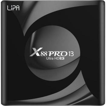 Android TV Box Lipa X88 Pro 13, 64GB, Negro - Reproductor Multimedia y Streaming
