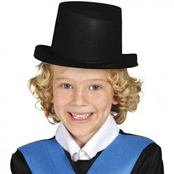Guirca - Sombrero Chistera, infantil, talla única, color negro