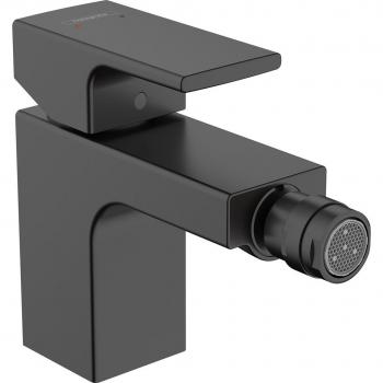 Grifo monomando para bidé Hansgrohe Vernis Shape, negro mate, con vaciador automático