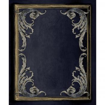Paul Moneypenny Navy Rococo Panel Wallpaper for Grandeco - Navy Blue, Textured Vinyl Wallpaper, Modern Paste The Wall