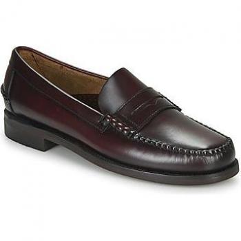 Sebago Men's Classic Dan Loafer Brown Burgundy Leather Slip-On Flat Shoes, Size 9 US