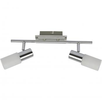 Lámpara de techo Rabalux Logan E14 2x40W, metal y cristal cromado, diseño moderno