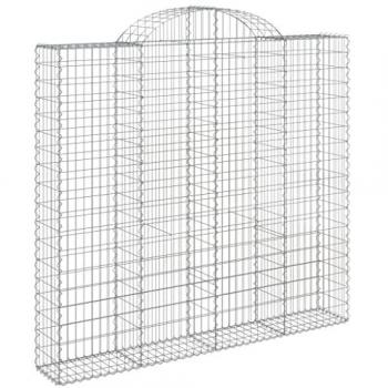 Cestas gaviones 20 uds forma de arco hierro 200x50x180/200 cm Plateado
