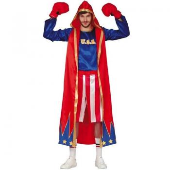 Disfraz de Boxeador para Hombre Talla 48-50 Rojo y Azul FIESTAS GUIRCA S.L