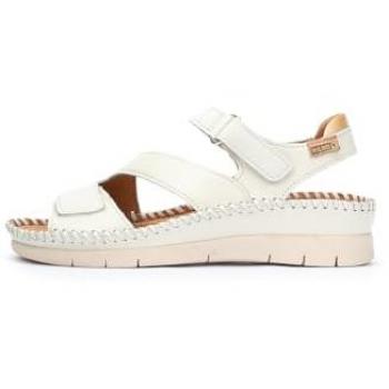 Sandalias de Cuero Auténtico Pikolinos Altea W7N-0931 para Mujer en Color Nata con Cuña