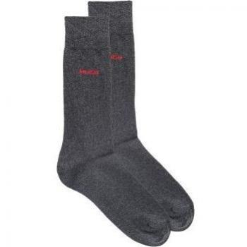 HUGO Men's 2-Pack RS Uni CC Short-Length Logo Socks, Stretch Fabric, Medium Height
