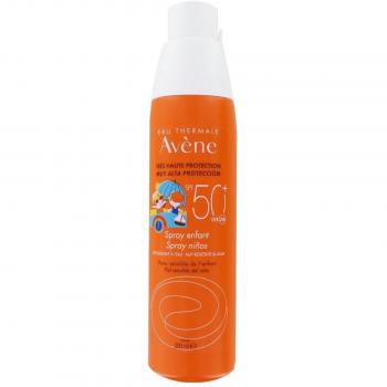 Eau Thermale Avène Spray Solar Infantil SPF 50+ Muy Alta Protección, Resistente al Agua, Sin Perfume, para Pieles Sensibles de Niños, 200 ml