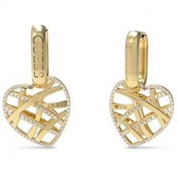 Pendientes Guess Heart Cage de acero dorado