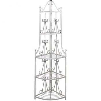 vidaXL Corner Plant Rack White