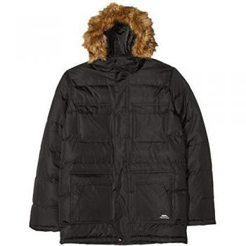 Trespass Baldwin - Chaqueta de invierno acolchada con capucha para hombre, Hombre, Chaqueta con capucha, MAJKCAN20004_BLKXXL, negro, XXL