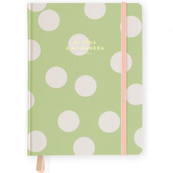 Bullet Journal Charuca Matcha Dots - Cuaderno punteado con portada dura y cierre de goma