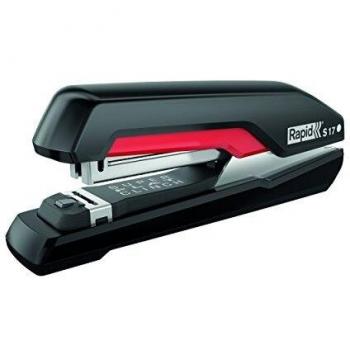 RAPID 5000538 - Grapadora SUPREME con tecnología Super Flat Clinch modelo S17 fullstrip color negro/rojo