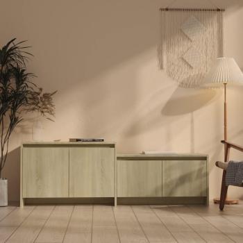 Mueble para TV madera contrachapada roble Sonoma 146.5x35x50 cm