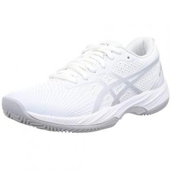 Asics Gel-Game 9 Zapatilla de Tenis para Tierra Batida Mujer - Blanco, Plateado (Modelo 1042A217 100)