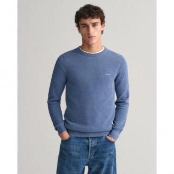 Jersey de cuello redondo en piqué de algodón para hombre Gant - COTTON PIQUE C-NECK