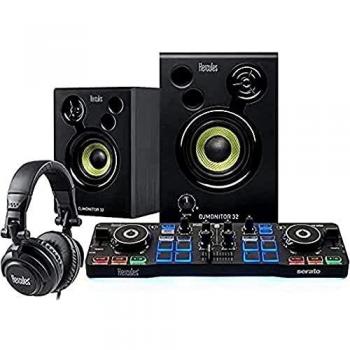 Hercules DJStarter Kit - Kit completo para empezar en el DJing con Serato DJ Lite, incluye DJControl Starlight, HDP DJ45 y DJMonitor 32, para PC y MAC