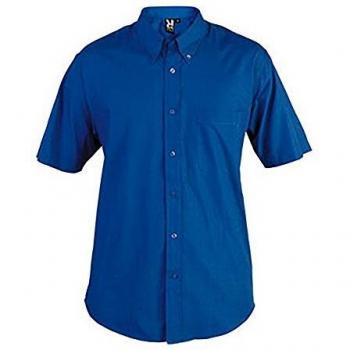 Camisa de Manga Corta y Cuello clásico almidonado de 1 botón, con Bolsillo Frontal Izquierdo
