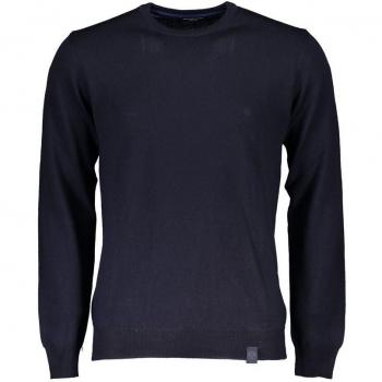 North Sails Blue Fabric Shirt - S, Round-neck Knitwear, male, Blue, Size: S Logo Crewneck Sweater