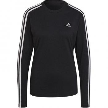 Camiseta Adidas Manga Larga 3 Bandas Negro