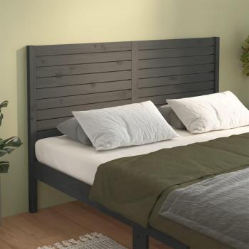 Cabecero para cama de madera maciza de pino gris 126x4x100 cm