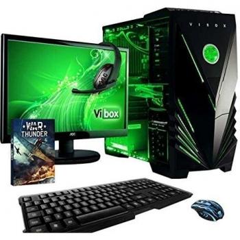 VIBOX Sniper 10XLW - 4,0GHz Intel i7 Quad Core CPU, GTX 1060 GPU, Extremo, Ordenador de sobremesa Gaming con enfriador por agua con monitor, Windows 10