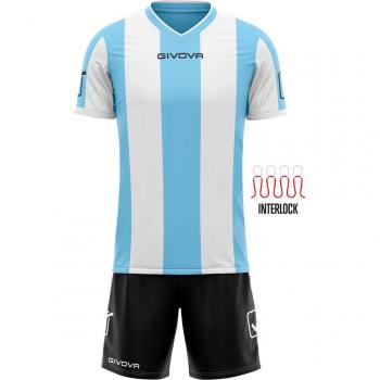 Givova Conjunto de fútbol Catalano azul claro / blanco Camiseta con Pantalones cortos