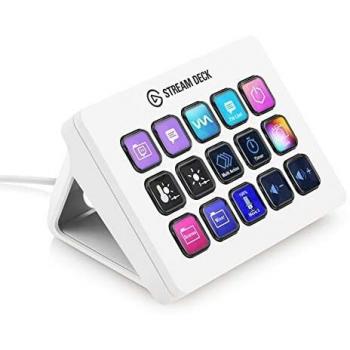 Controlador Studio Elgato Stream Deck MK.2 Blanco con 15 Teclas Macro, Acciones Personalizables para OBS, Twitch y YouTube, Compatible con Mac y PC
