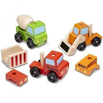 Melissa & Doug 13076 - Vehículos de construcción apilables
