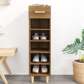 Zapatero marrón roble 30x35x105 cm de madera multicapa