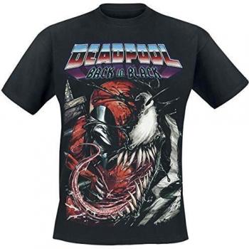 Deadpool Back In Black Hombre Camiseta Negro L, 100% algodón, Regular