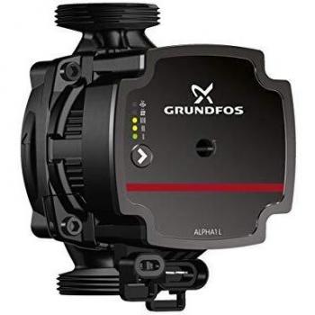 Grundfos Bomba circuladora de alta eficiencia, modelo Alpha1 L 25-40 130, 4-25kW, 0.05-0.26A, PN10, altura máxima 40 dm, 14,9 x 10,8 x 13 centímetros, color negro