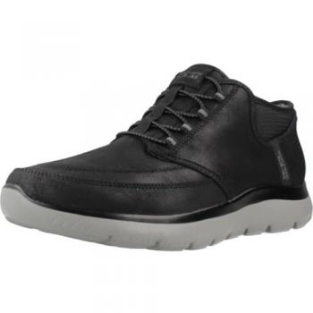 Botín Skechers Summits Slip-On para Hombre, Negro/Carbón, Mid Cut con Tecnología Hands Free Slip-Ins™