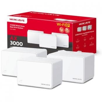Router Mesh WiFi 6 TP-Link Mercusys Halo H3000X (3-Pack) AX3000, Doble Banda 2.4GHz/5GHz, Cobertura hasta 650m², 3 Puertos Gigabit