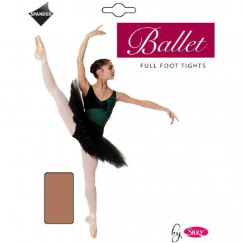 Medias de ballet sedosas para mujer con pie completo (1 par) - Talla Grande (5ft6”-5ft10”) - Color Beige